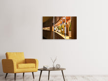 Laden Sie das Bild in den Galerie-Viewer, Leinwandbild 3-teilig In der Weinbar