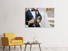 Laden Sie das Bild in den Galerie-Viewer, Leinwandbild 3-teilig Champagner zur Hochzeit