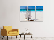 Laden Sie das Bild in den Galerie-Viewer, Leinwandbild 3-teilig Strandkunst