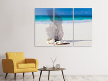 Laden Sie das Bild in den Galerie-Viewer, Leinwandbild 3-teilig Strandkunst