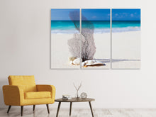 Laden Sie das Bild in den Galerie-Viewer, Leinwandbild 3-teilig Strandkunst
