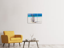 Laden Sie das Bild in den Galerie-Viewer, Leinwandbild 3-teilig Strandkunst