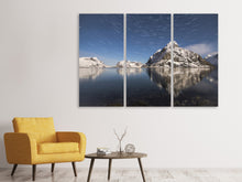 Laden Sie das Bild in den Galerie-Viewer, Leinwandbild 3-teilig Spiegelungen bei den Bergen
