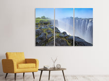 Laden Sie das Bild in den Galerie-Viewer, Leinwandbild 3-teilig Über dem Wasserfall