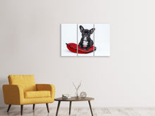 Laden Sie das Bild in den Galerie-Viewer, Leinwandbild 3-teilig Bulldogge zum Verlieben