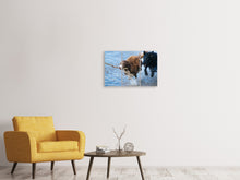 Laden Sie das Bild in den Galerie-Viewer, Leinwandbild 3-teilig Spielende Hunde