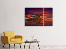 Laden Sie das Bild in den Galerie-Viewer, Leinwandbild 3-teilig Kirkjufell bei Sonnenuntergang