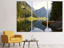 Laden Sie das Bild in den Galerie-Viewer, Leinwandbild 3-teilig Stilles Gewässer in den Bergen