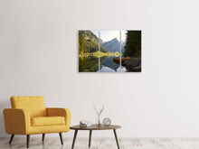 Laden Sie das Bild in den Galerie-Viewer, Leinwandbild 3-teilig Stilles Gewässer in den Bergen