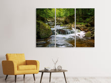 Laden Sie das Bild in den Galerie-Viewer, Leinwandbild 3-teilig Entspannung am Wasserfall