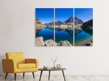 Laden Sie das Bild in den Galerie-Viewer, Leinwandbild 3-teilig Beruhigender Bergsee