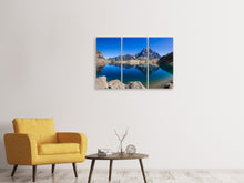 Laden Sie das Bild in den Galerie-Viewer, Leinwandbild 3-teilig Beruhigender Bergsee