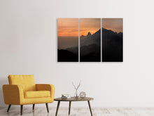 Laden Sie das Bild in den Galerie-Viewer, Leinwandbild 3-teilig Abendstimmung in den Bergen