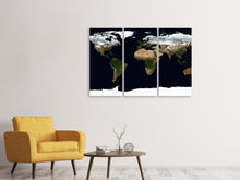 Laden Sie das Bild in den Galerie-Viewer, Leinwandbild 3-teilig Kunstvolle Landkarte