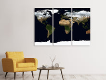 Laden Sie das Bild in den Galerie-Viewer, Leinwandbild 3-teilig Kunstvolle Landkarte