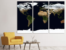 Laden Sie das Bild in den Galerie-Viewer, Leinwandbild 3-teilig Kunstvolle Landkarte