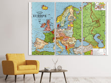 Laden Sie das Bild in den Galerie-Viewer, Leinwandbild 3-teilig Karte Europa