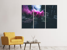 Laden Sie das Bild in den Galerie-Viewer, Leinwandbild 3-teilig Kunst mit Rauch