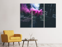 Laden Sie das Bild in den Galerie-Viewer, Leinwandbild 3-teilig Kunst mit Rauch