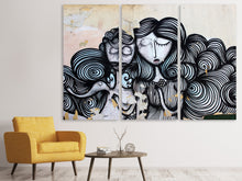 Laden Sie das Bild in den Galerie-Viewer, Leinwandbild 3-teilig Das Pärchen an der Wand