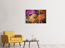 Laden Sie das Bild in den Galerie-Viewer, Leinwandbild 3-teilig Coole Wandbemalung