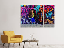 Laden Sie das Bild in den Galerie-Viewer, Leinwandbild 3-teilig Graffiti Puppen