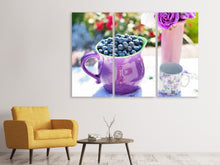 Laden Sie das Bild in den Galerie-Viewer, Leinwandbild 3-teilig Süsse Blaubeeren