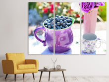 Laden Sie das Bild in den Galerie-Viewer, Leinwandbild 3-teilig Süsse Blaubeeren