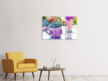 Laden Sie das Bild in den Galerie-Viewer, Leinwandbild 3-teilig Süsse Blaubeeren