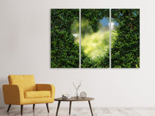 Laden Sie das Bild in den Galerie-Viewer, Leinwandbild 3-teilig Das Herz in der Hecke