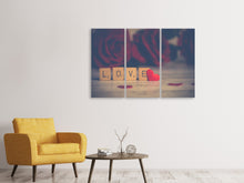 Laden Sie das Bild in den Galerie-Viewer, Leinwandbild 3-teilig Liebe in Buchstaben