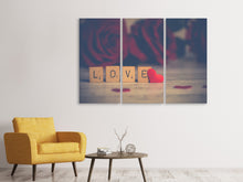Laden Sie das Bild in den Galerie-Viewer, Leinwandbild 3-teilig Liebe in Buchstaben