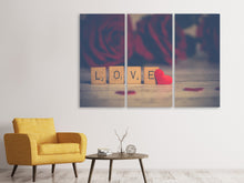 Laden Sie das Bild in den Galerie-Viewer, Leinwandbild 3-teilig Liebe in Buchstaben