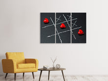 Laden Sie das Bild in den Galerie-Viewer, Leinwandbild 3-teilig Tic tac toe Liebe