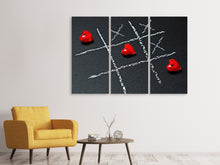 Laden Sie das Bild in den Galerie-Viewer, Leinwandbild 3-teilig Tic tac toe Liebe
