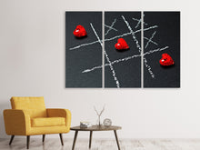 Laden Sie das Bild in den Galerie-Viewer, Leinwandbild 3-teilig Tic tac toe Liebe