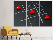 Laden Sie das Bild in den Galerie-Viewer, Leinwandbild 3-teilig Tic tac toe Liebe