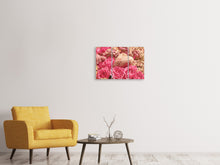 Laden Sie das Bild in den Galerie-Viewer, Leinwandbild 3-teilig Romantische Rosen mit Herz