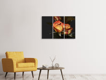 Laden Sie das Bild in den Galerie-Viewer, Leinwandbild 3-teilig Rosen der Romantik