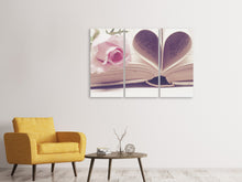 Laden Sie das Bild in den Galerie-Viewer, Leinwandbild 3-teilig Das Buch der Liebe