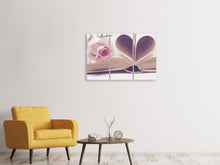 Laden Sie das Bild in den Galerie-Viewer, Leinwandbild 3-teilig Das Buch der Liebe
