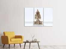 Laden Sie das Bild in den Galerie-Viewer, Leinwandbild 3-teilig Skulptur eines Buddhas