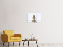 Laden Sie das Bild in den Galerie-Viewer, Leinwandbild 3-teilig Skulptur eines Buddhas