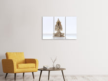 Laden Sie das Bild in den Galerie-Viewer, Leinwandbild 3-teilig Skulptur eines Buddhas