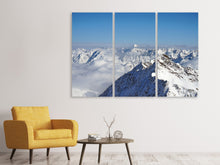 Laden Sie das Bild in den Galerie-Viewer, Leinwandbild 3-teilig Fantastischer Ausblick auf die Gipfel