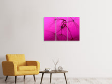 Laden Sie das Bild in den Galerie-Viewer, Leinwandbild 3-teilig Pusteblume in pink