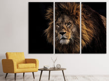 Laden Sie das Bild in den Galerie-Viewer, Leinwandbild 3-teilig Portrait eines Löwen