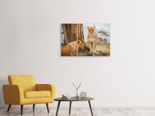 Laden Sie das Bild in den Galerie-Viewer, Leinwandbild 3-teilig Löwen in Afrika