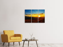 Laden Sie das Bild in den Galerie-Viewer, Leinwandbild 3-teilig Sonnenuntergang in der Welt der Berge
