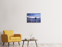 Laden Sie das Bild in den Galerie-Viewer, Leinwandbild 3-teilig Ein Haus am Wasser